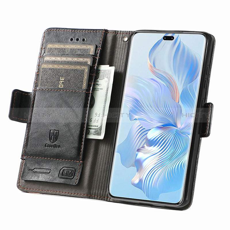 Custodia Portafoglio In Pelle Cover con Supporto S02D per Huawei Honor 80 Pro 5G