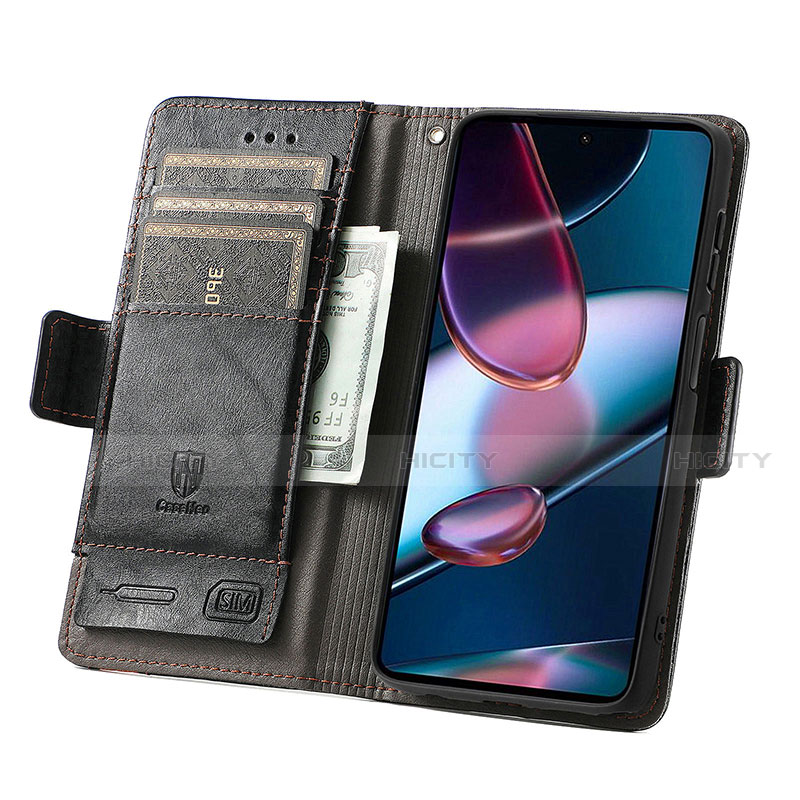 Custodia Portafoglio In Pelle Cover con Supporto S02D per Motorola Moto Edge 30 Pro 5G