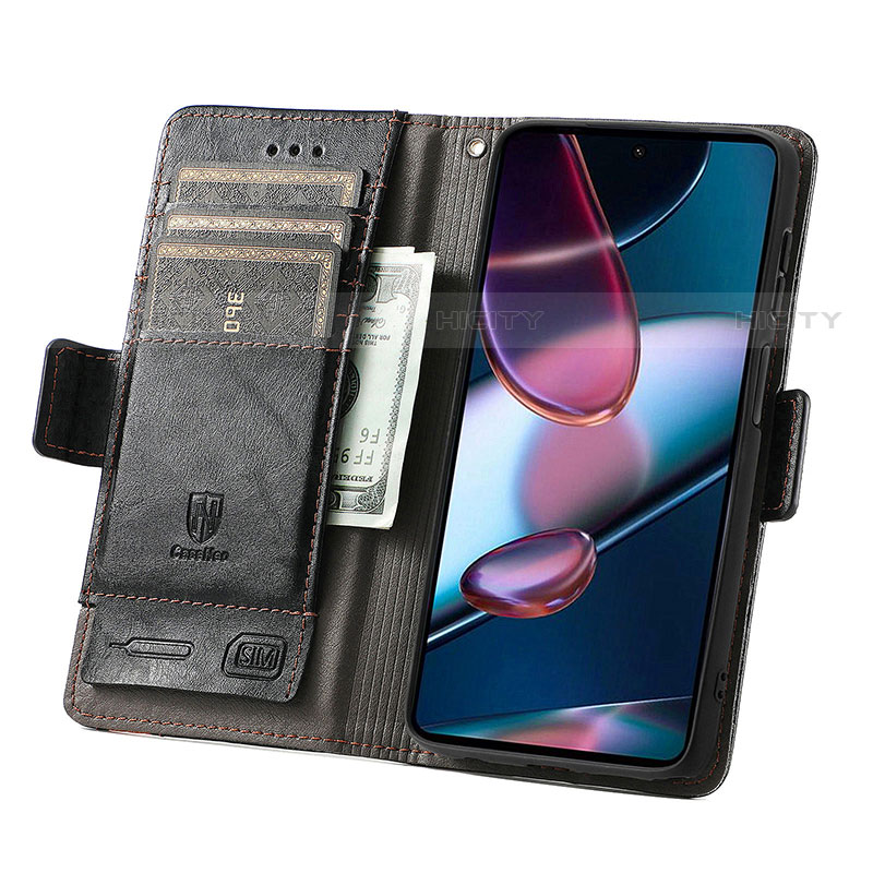 Custodia Portafoglio In Pelle Cover con Supporto S02D per Motorola Moto Edge Plus (2022) 5G