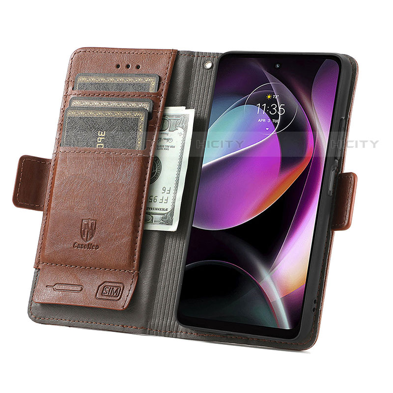 Custodia Portafoglio In Pelle Cover con Supporto S02D per Motorola Moto G 5G (2022)