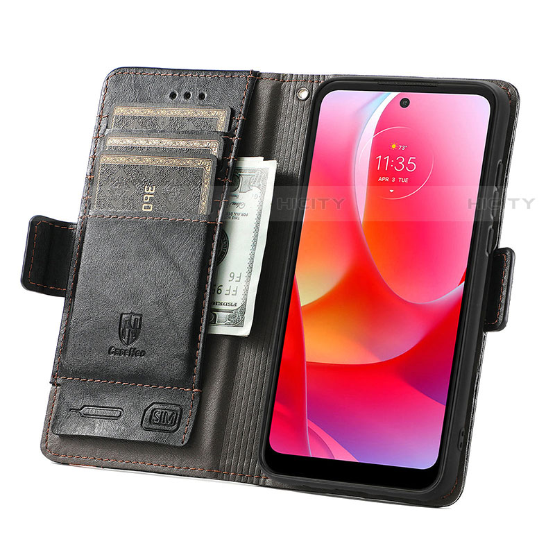 Custodia Portafoglio In Pelle Cover con Supporto S02D per Motorola Moto G Play (2023)