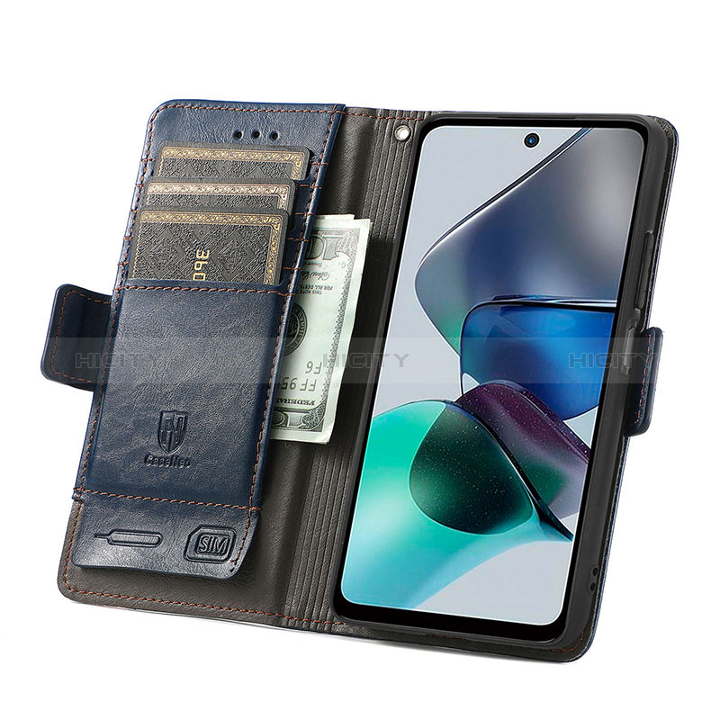 Custodia Portafoglio In Pelle Cover con Supporto S02D per Motorola Moto G13