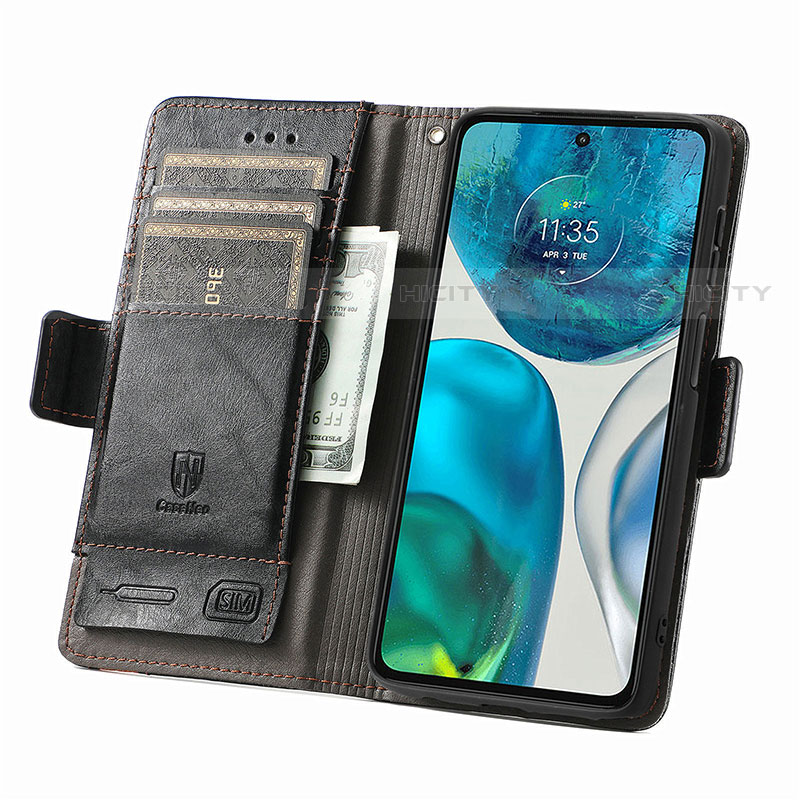 Custodia Portafoglio In Pelle Cover con Supporto S02D per Motorola Moto G71s 5G