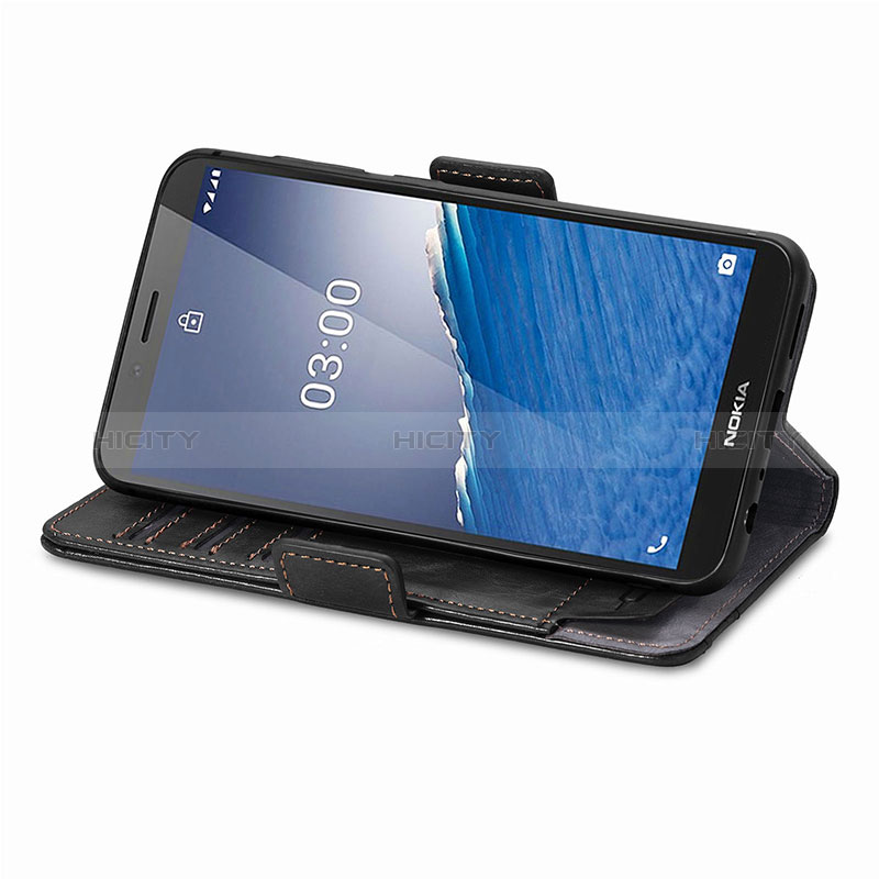 Custodia Portafoglio In Pelle Cover con Supporto S02D per Nokia C3