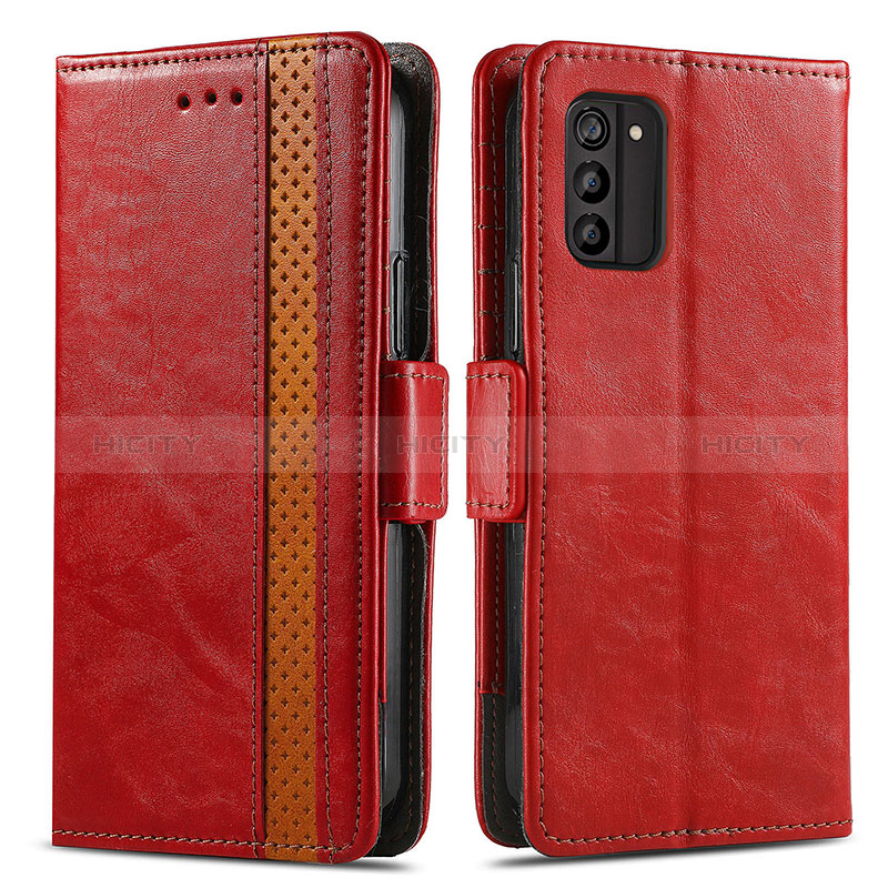 Custodia Portafoglio In Pelle Cover con Supporto S02D per Nokia G100 Rosso