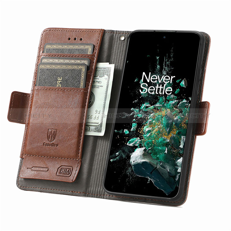 Custodia Portafoglio In Pelle Cover con Supporto S02D per OnePlus 10T 5G