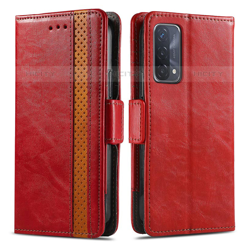 Custodia Portafoglio In Pelle Cover con Supporto S02D per OnePlus Nord N200 5G Rosso