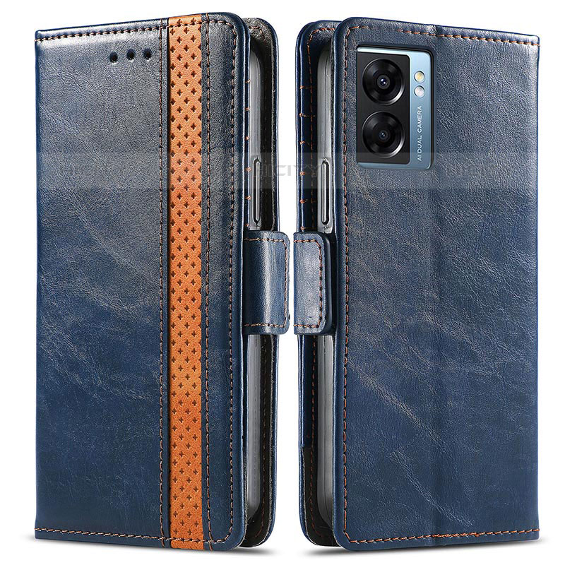 Custodia Portafoglio In Pelle Cover con Supporto S02D per OnePlus Nord N300 5G Blu