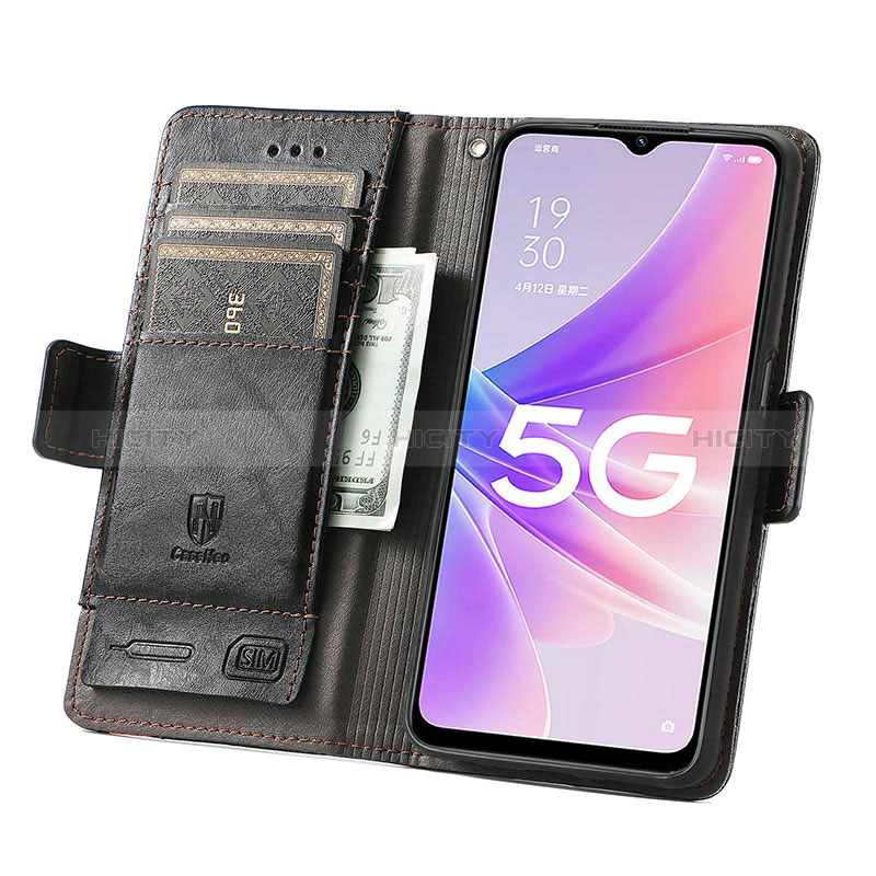 Custodia Portafoglio In Pelle Cover con Supporto S02D per Oppo A56S 5G