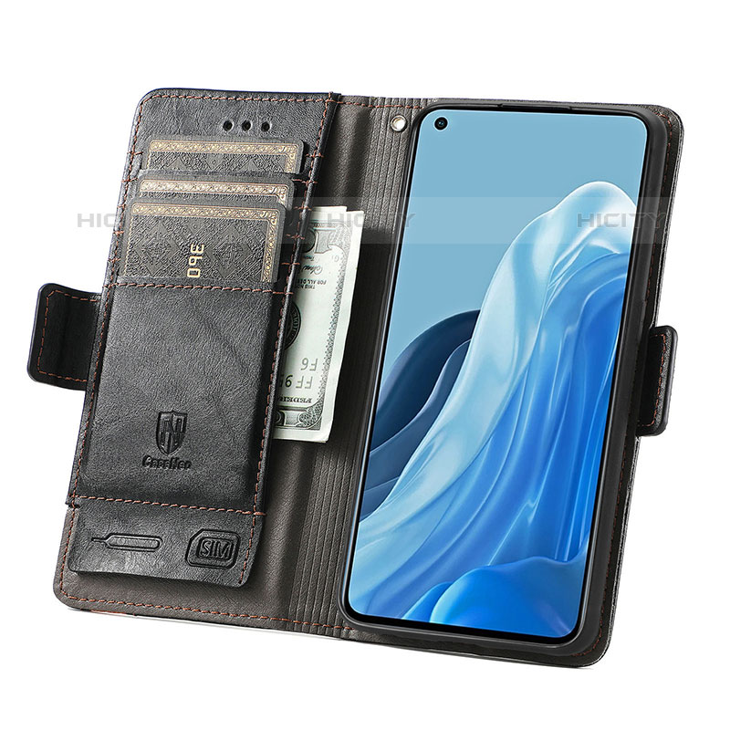 Custodia Portafoglio In Pelle Cover con Supporto S02D per Oppo Reno7 Pro 5G