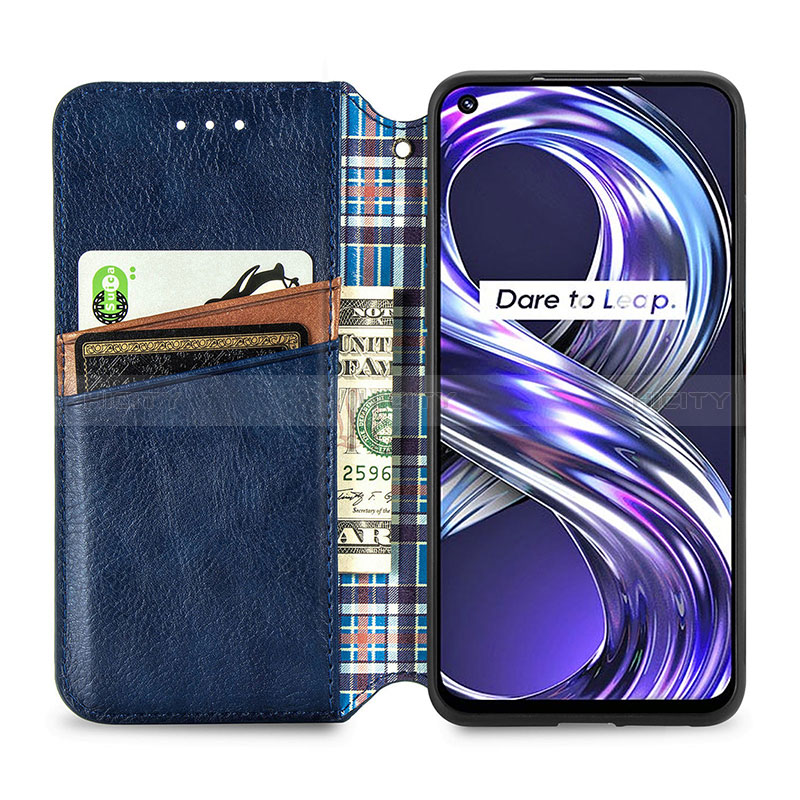 Custodia Portafoglio In Pelle Cover con Supporto S02D per Realme 8i