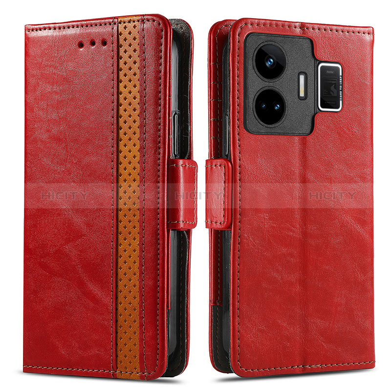 Custodia Portafoglio In Pelle Cover con Supporto S02D per Realme GT Neo5 5G Rosso