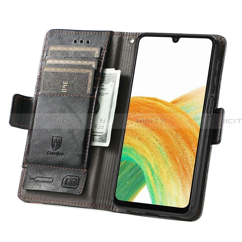 Custodia Portafoglio In Pelle Cover con Supporto S02D per Samsung Galaxy A13 4G