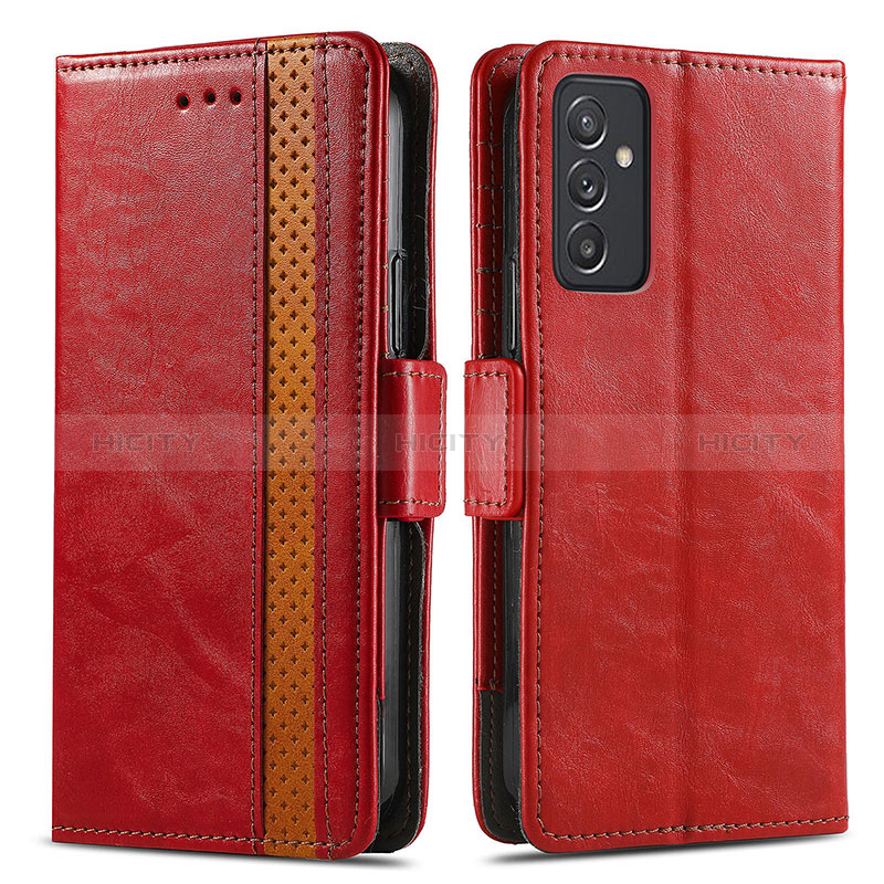 Custodia Portafoglio In Pelle Cover con Supporto S02D per Samsung Galaxy A15 4G Rosso