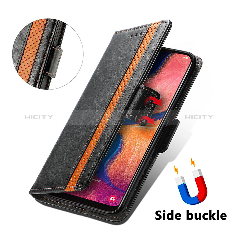 Custodia Portafoglio In Pelle Cover con Supporto S02D per Samsung Galaxy A20e