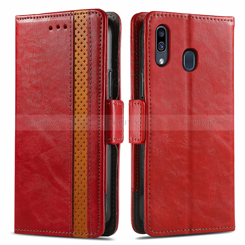 Custodia Portafoglio In Pelle Cover con Supporto S02D per Samsung Galaxy A30