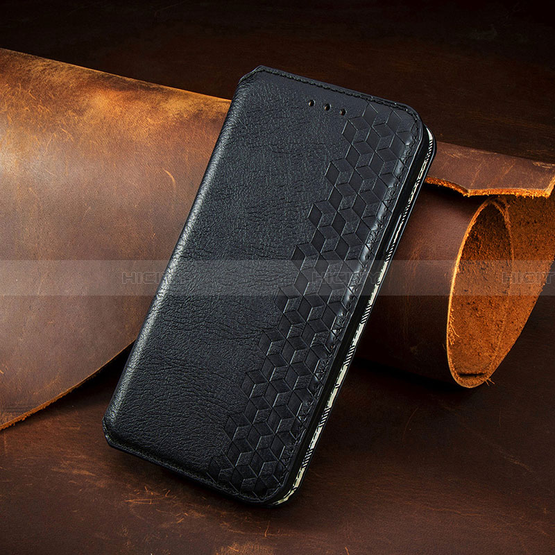 Custodia Portafoglio In Pelle Cover con Supporto S02D per Samsung Galaxy A41 SC-41A Nero