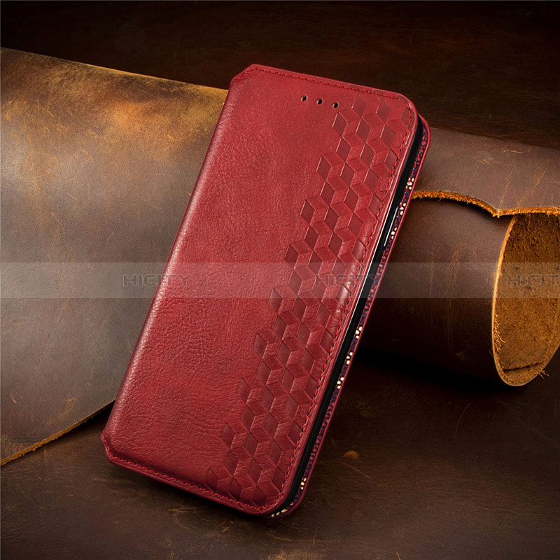 Custodia Portafoglio In Pelle Cover con Supporto S02D per Samsung Galaxy A41 SC-41A Rosso