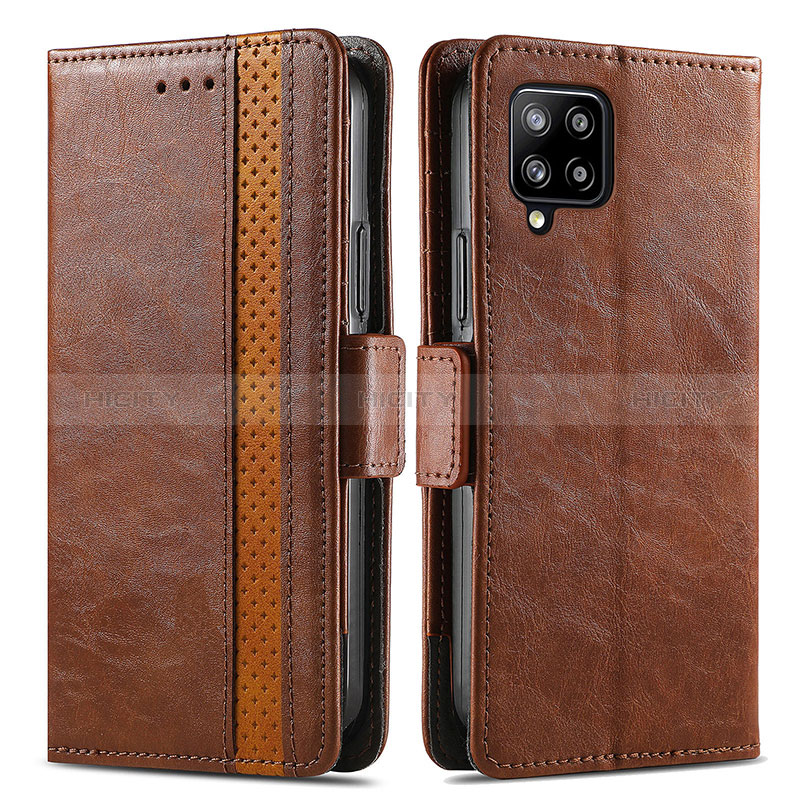 Custodia Portafoglio In Pelle Cover con Supporto S02D per Samsung Galaxy A42 5G Marrone