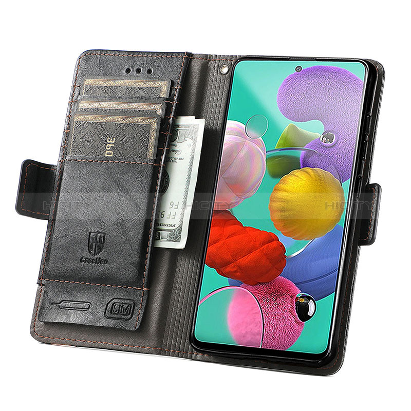 Custodia Portafoglio In Pelle Cover con Supporto S02D per Samsung Galaxy A71 5G