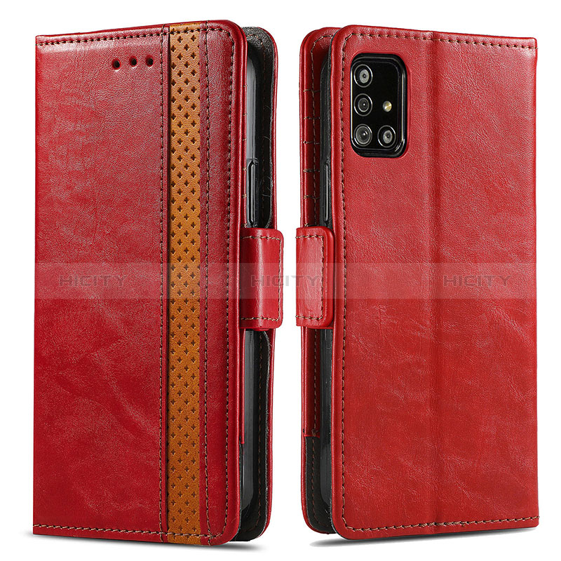 Custodia Portafoglio In Pelle Cover con Supporto S02D per Samsung Galaxy M40S Rosso