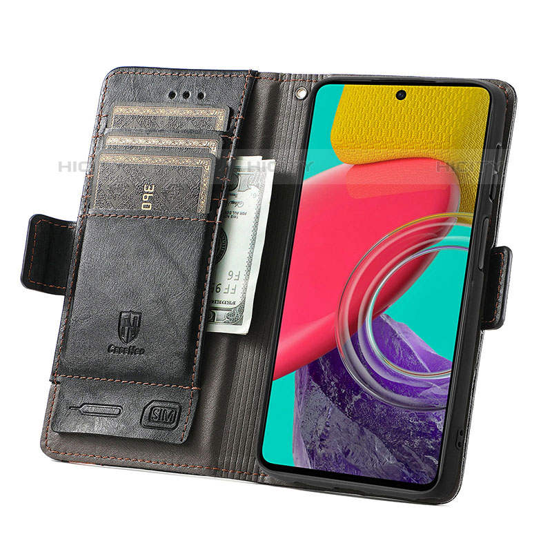 Custodia Portafoglio In Pelle Cover con Supporto S02D per Samsung Galaxy M53 5G