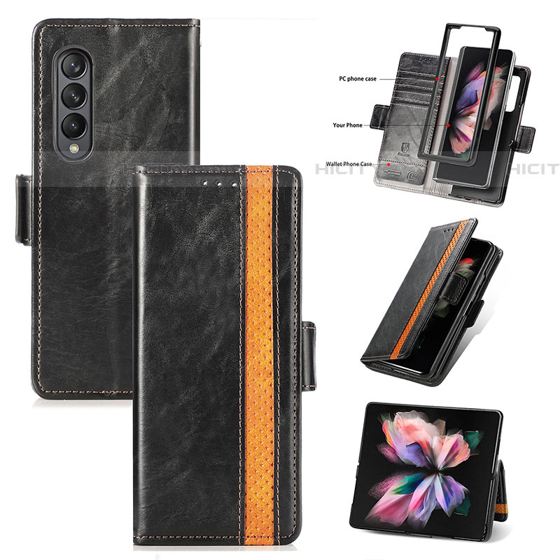 Custodia Portafoglio In Pelle Cover con Supporto S02D per Samsung Galaxy Z Fold4 5G