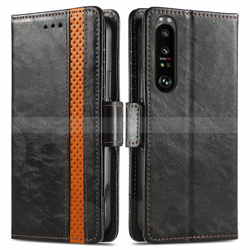 Custodia Portafoglio In Pelle Cover con Supporto S02D per Sony Xperia 1 III