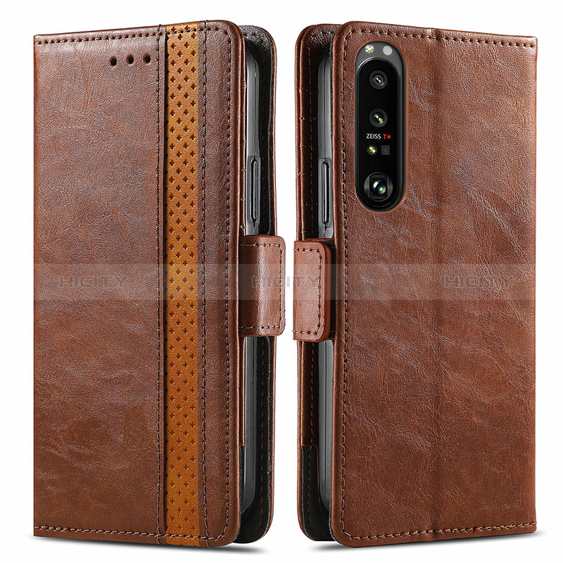 Custodia Portafoglio In Pelle Cover con Supporto S02D per Sony Xperia 1 III