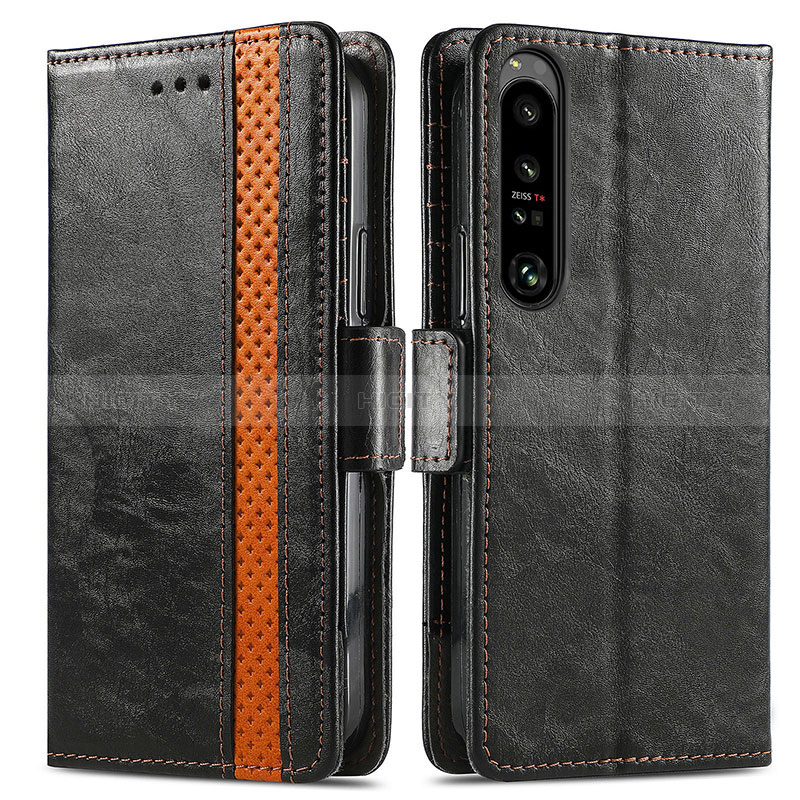 Custodia Portafoglio In Pelle Cover con Supporto S02D per Sony Xperia 1 IV