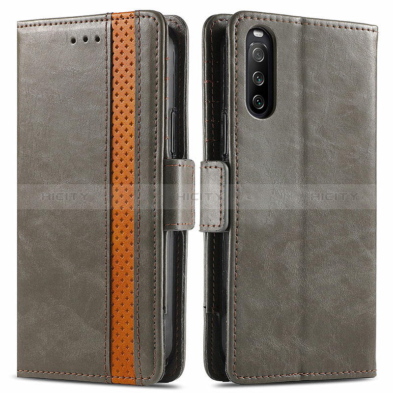 Custodia Portafoglio In Pelle Cover con Supporto S02D per Sony Xperia 10 III