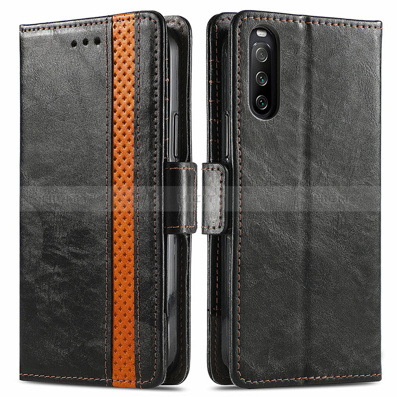 Custodia Portafoglio In Pelle Cover con Supporto S02D per Sony Xperia 10 III Lite