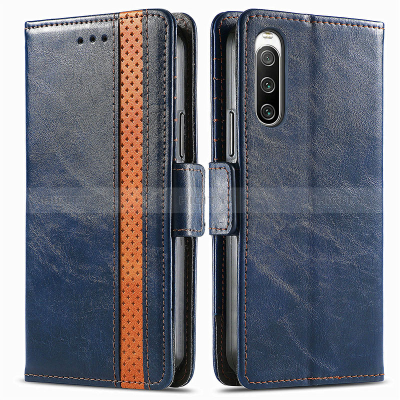 Custodia Portafoglio In Pelle Cover con Supporto S02D per Sony Xperia 10 V