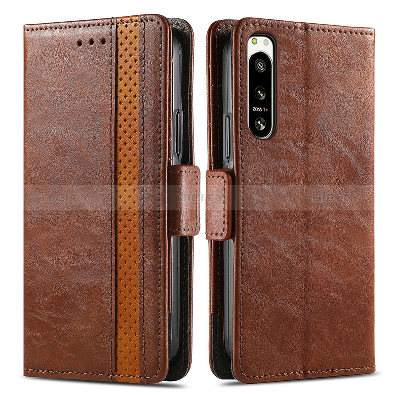 Custodia Portafoglio In Pelle Cover con Supporto S02D per Sony Xperia 5 IV