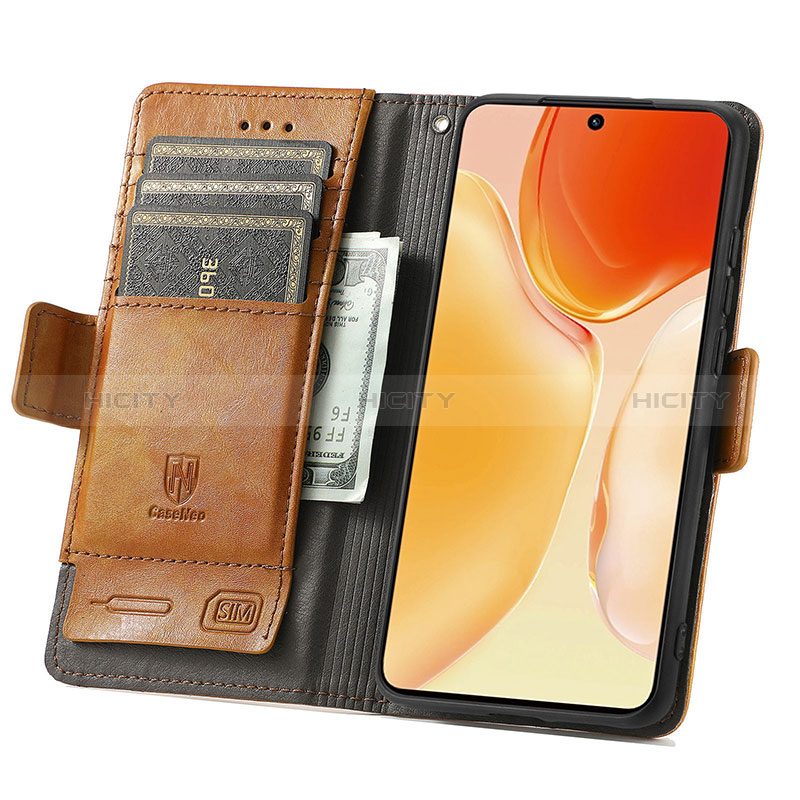 Custodia Portafoglio In Pelle Cover con Supporto S02D per Vivo X70t