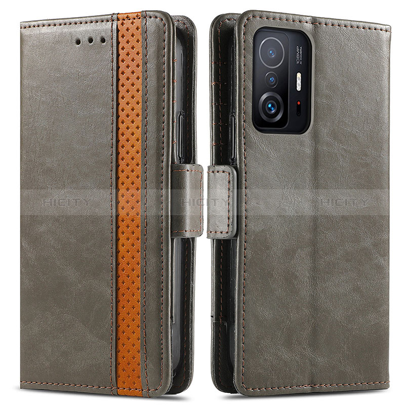 Custodia Portafoglio In Pelle Cover con Supporto S02D per Xiaomi Mi 11T 5G Grigio