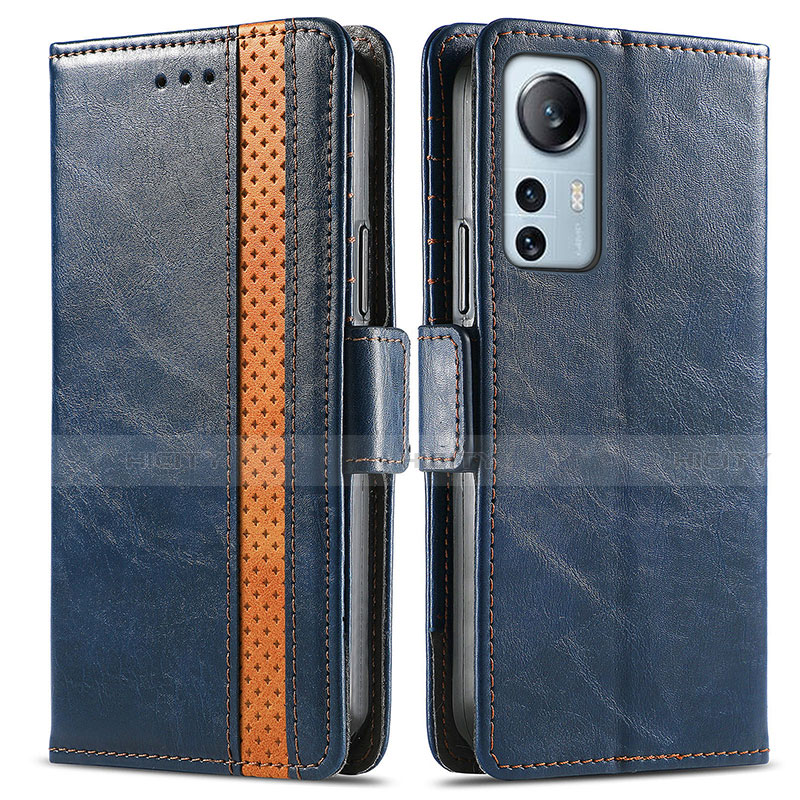 Custodia Portafoglio In Pelle Cover con Supporto S02D per Xiaomi Mi 12 5G Blu