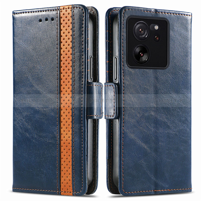 Custodia Portafoglio In Pelle Cover con Supporto S02D per Xiaomi Mi 13T 5G Blu