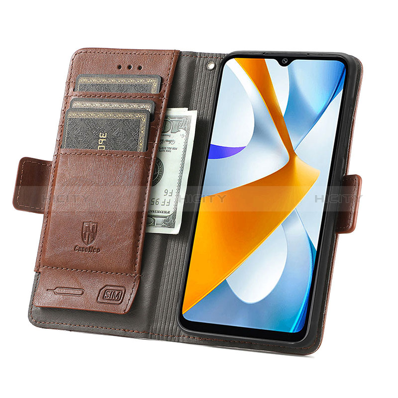 Custodia Portafoglio In Pelle Cover con Supporto S02D per Xiaomi Poco C40