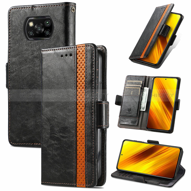 Custodia Portafoglio In Pelle Cover con Supporto S02D per Xiaomi Poco X3 NFC