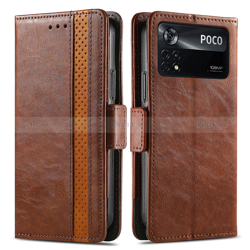 Custodia Portafoglio In Pelle Cover con Supporto S02D per Xiaomi Poco X4 Pro 5G