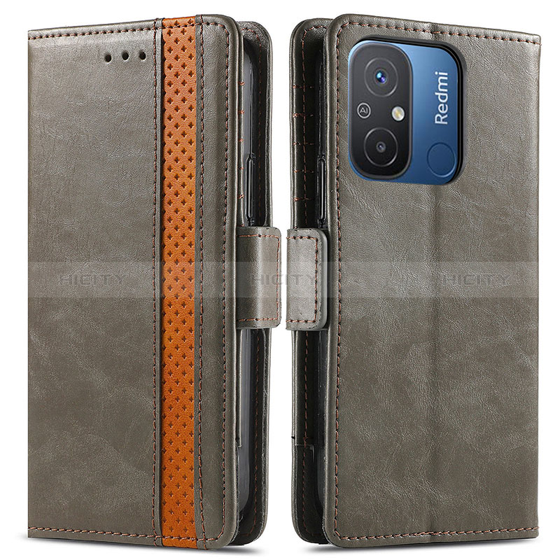 Custodia Portafoglio In Pelle Cover con Supporto S02D per Xiaomi Redmi 11A 4G Grigio