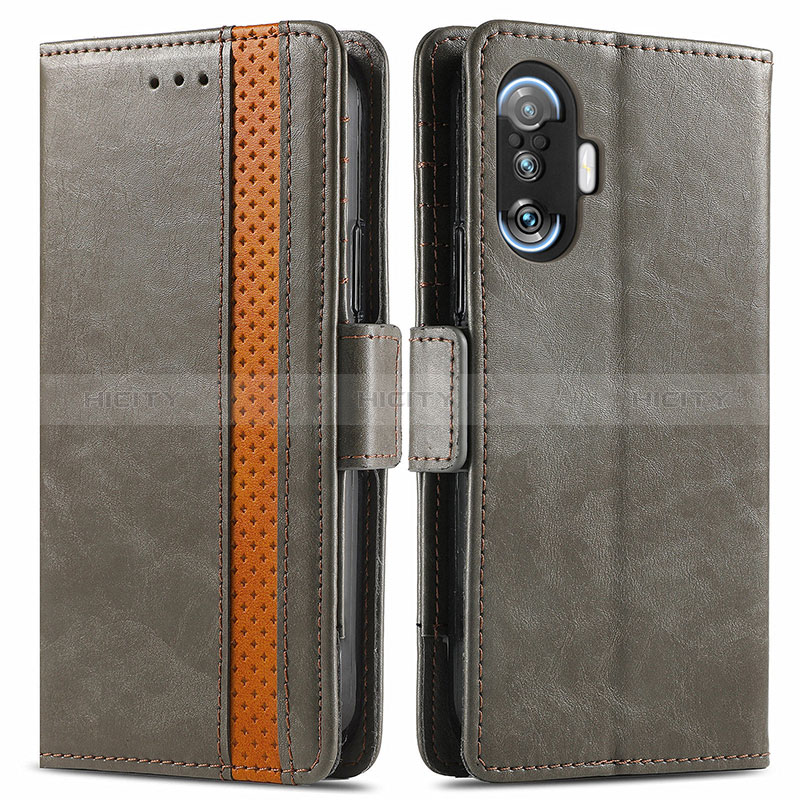 Custodia Portafoglio In Pelle Cover con Supporto S02D per Xiaomi Redmi K40 Gaming 5G Grigio