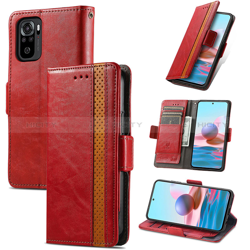 Custodia Portafoglio In Pelle Cover con Supporto S02D per Xiaomi Redmi Note 10 4G