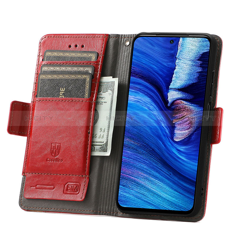 Custodia Portafoglio In Pelle Cover con Supporto S02D per Xiaomi Redmi Note 10 5G