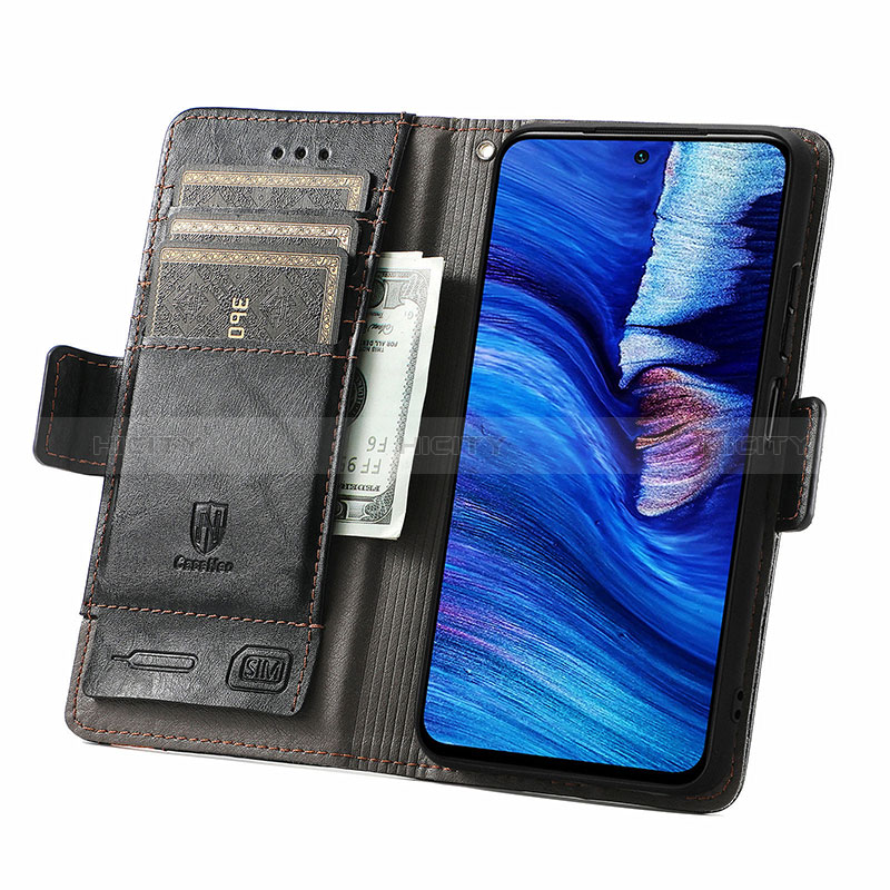 Custodia Portafoglio In Pelle Cover con Supporto S02D per Xiaomi Redmi Note 10 JE 5G