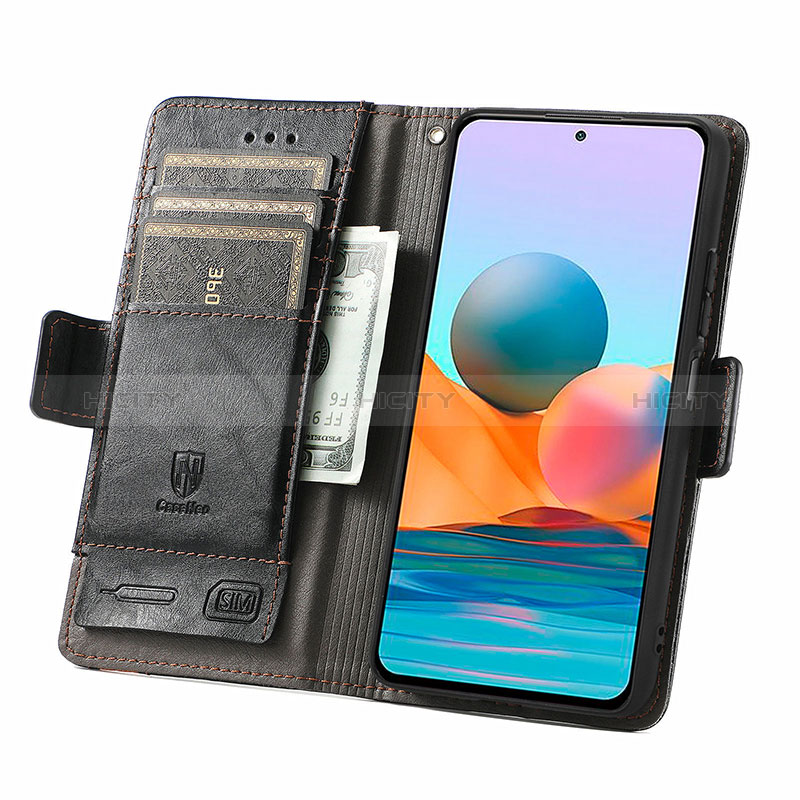 Custodia Portafoglio In Pelle Cover con Supporto S02D per Xiaomi Redmi Note 10 Pro Max