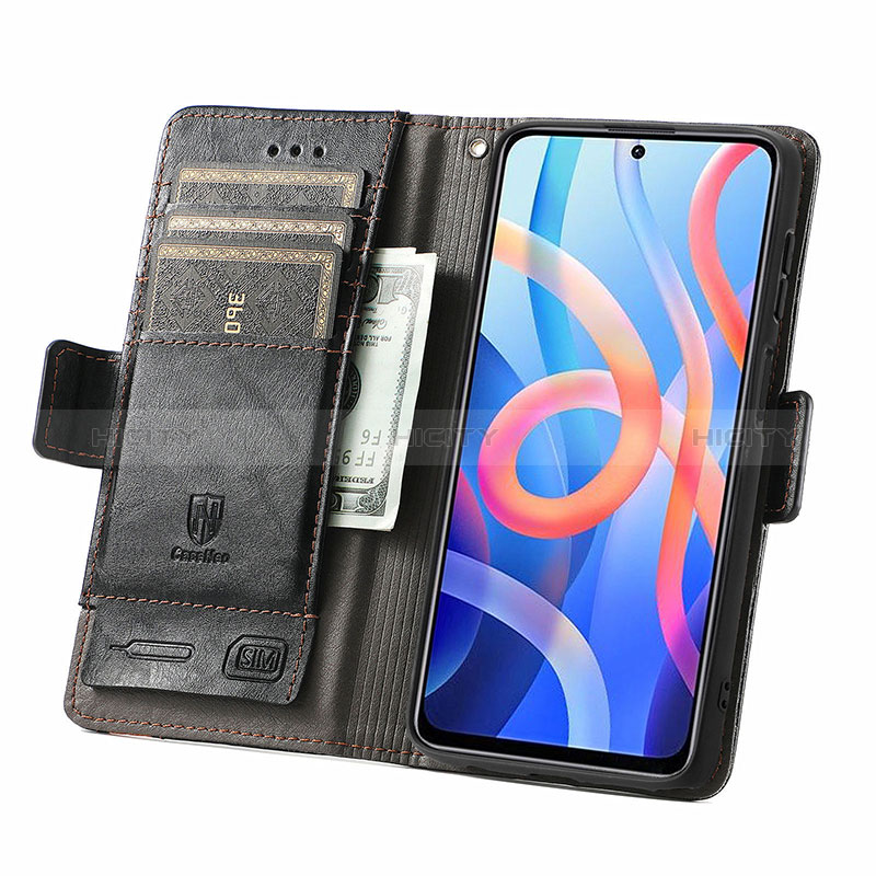 Custodia Portafoglio In Pelle Cover con Supporto S02D per Xiaomi Redmi Note 11 5G