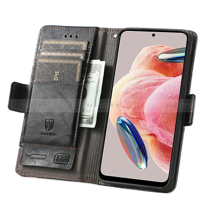 Custodia Portafoglio In Pelle Cover con Supporto S02D per Xiaomi Redmi Note 12 4G