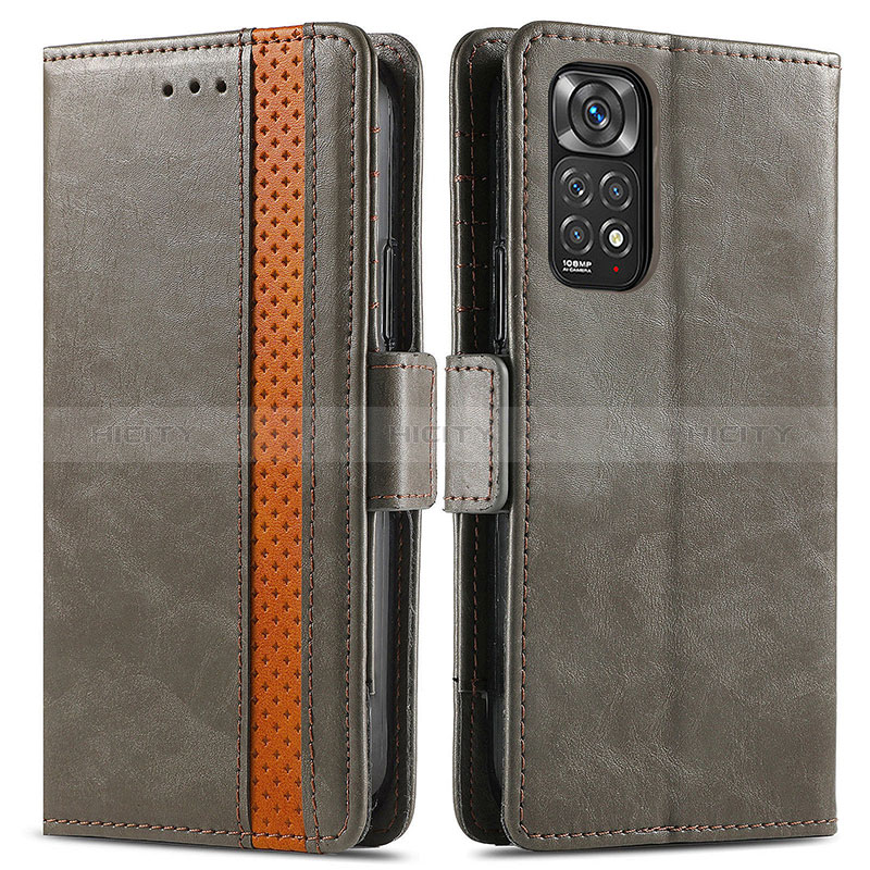 Custodia Portafoglio In Pelle Cover con Supporto S02D per Xiaomi Redmi Note 12 Pro 4G Grigio